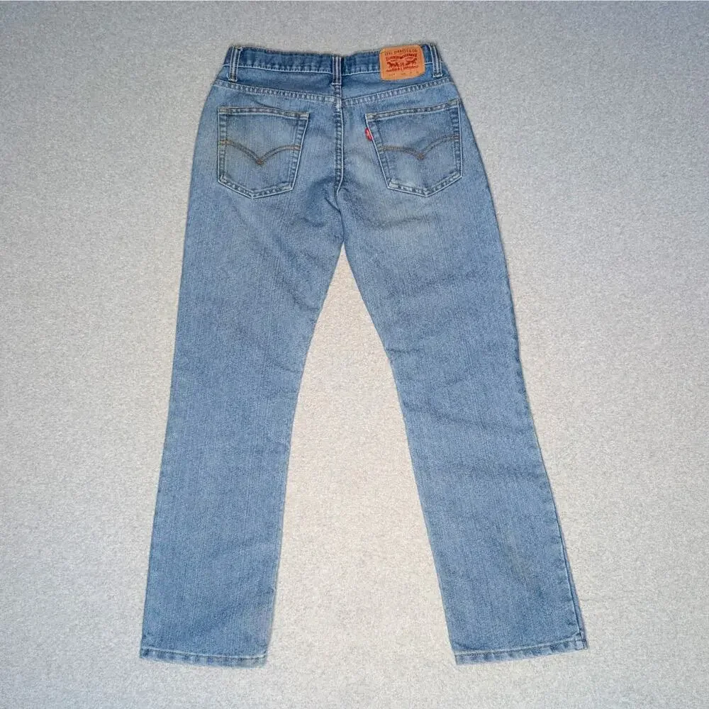 Levi's 511 Slim Jeans Boys 16 Regular Light Wash Stretch Denim Distressed